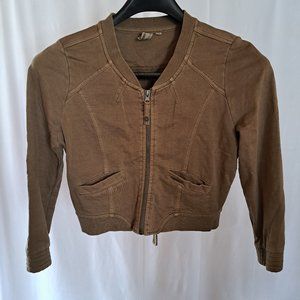 GARCIA Europe CROP JACKET bomber Size SMALL 100% COTTON CASUAL SEXY MOTO